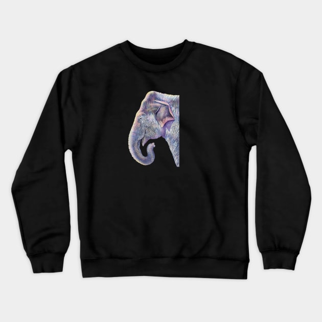 Elephant Crewneck Sweatshirt by Tim Jeffs Art